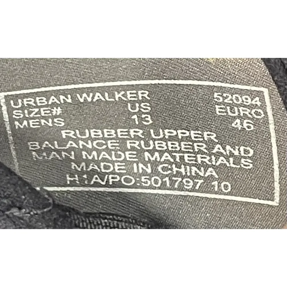 Bogs Urban Walker Shoes Slip On Black Rubber Sole Men's Size 13 US Gorpcore